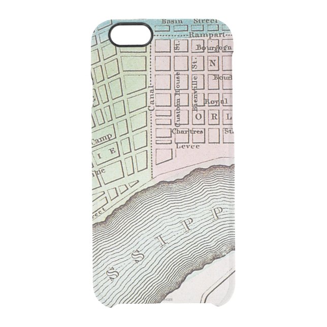 New Orleans Map, 1837 Uncommon iPhone Case (Back)