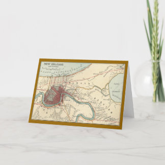 New Orleans Map 1900 Card