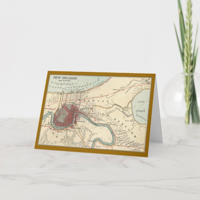 New Orleans Map 1900 Card (Front)