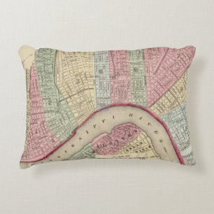 New Orleans Map by Mitchell Accent Pillow