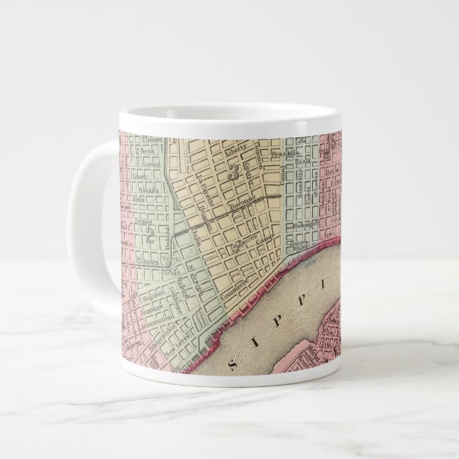 New Orleans Map by Mitchell Giant Coffee Mug (Front Left)