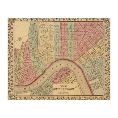 New Orleans Map by Mitchell Wood Wall Decor