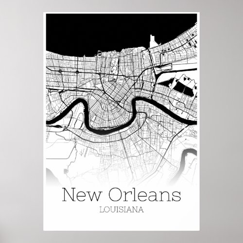 New Orleans Map _ Louisiana _ City Map Poster