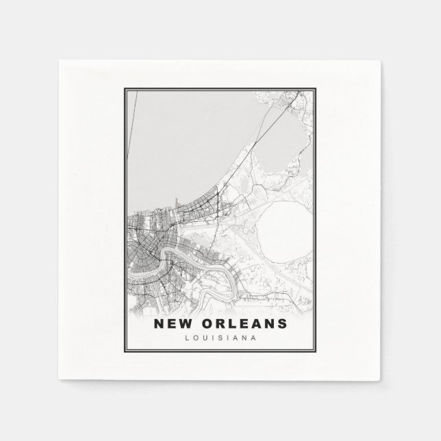New Orleans Map Napkins (Front)
