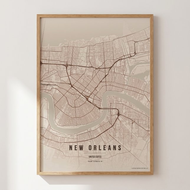 New Orleans Map Print NOLA Wallart Poster Gift (Creator Uploaded)
