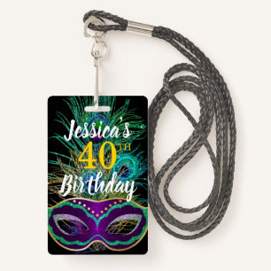 New Orleans Mardi Gras Birthday Buy Drink QR code Badge
