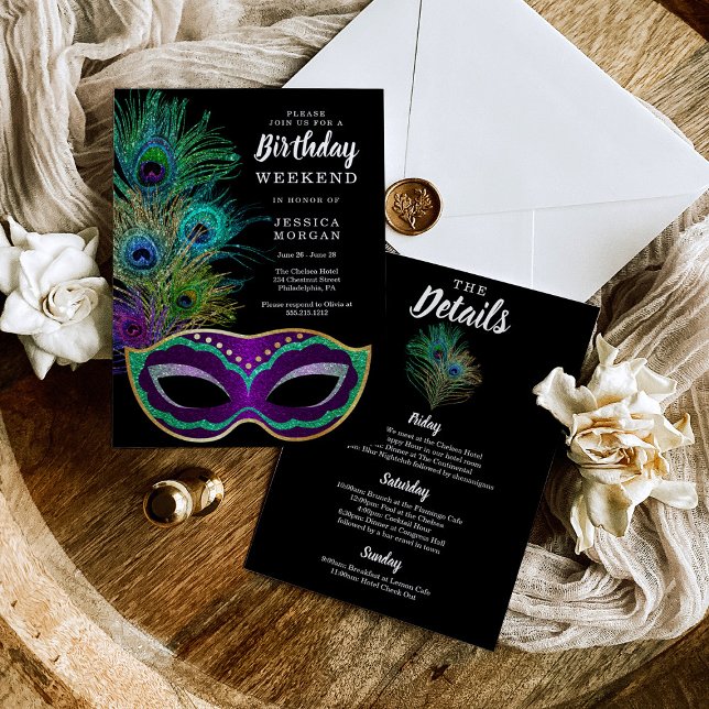 New Orleans Mardi Gras Birthday Invite Itinerary (Creator Uploaded)