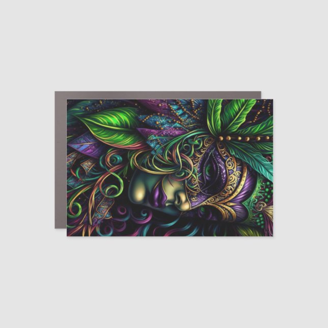 New Orleans Mardi Gras Car/Laptop/Fridge Car Magnet (Front)