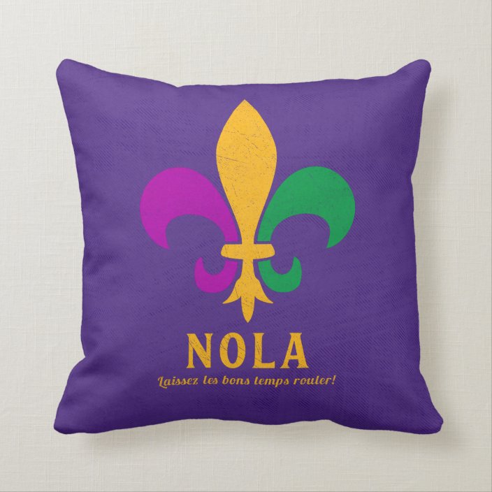 New Orleans Mardi Gras Colorful Fleur De Lis Throw Pillow Zazzle Colorful Fleur De Lis Throw Pillow