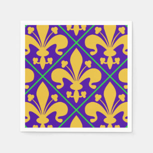 New Orleans Mardi Gras Fleur de Lis Paper Napkins