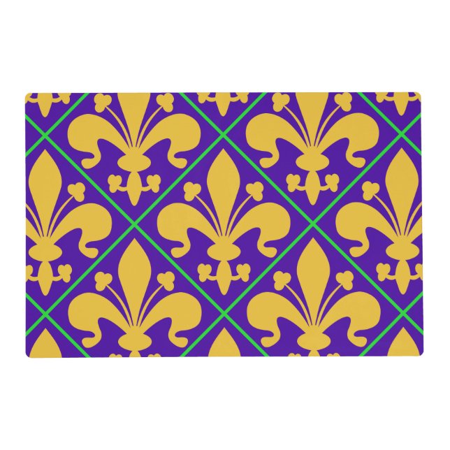 New Orleans Mardi Gras Fleur de Lis Placemat (Front)