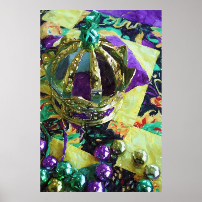 New Orleans Mardi Gras Hat Beads Poster Print (Front)