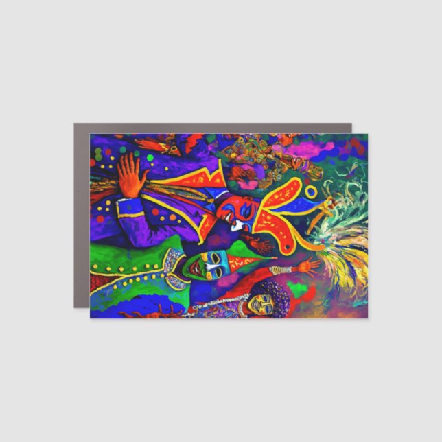 New Orleans Mardi Gras Laptop, Refrigerator  Car Magnet (Front)
