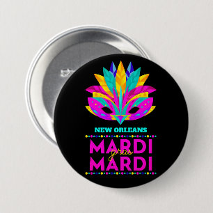 New Orleans Mardi Gras Mask Button