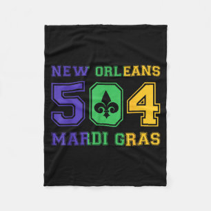 New Orleans Mardi Gras Outfit 504 Louisiana Carniv Fleece Blanket