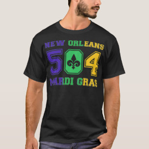 New Orleans Mardi Gras Outfit 504 Louisiana Carniv T-Shirt