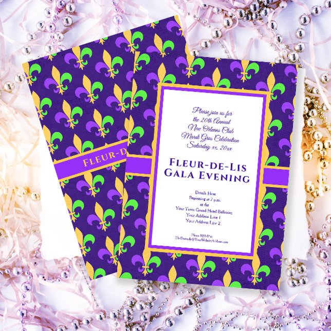 New Orleans Mardi Gras Party Fleur-de-Lis Invitation (Creator Uploaded)