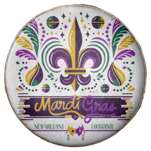 New Orleans Mardi Gras purple yellow green Chocolate Covered Oreo