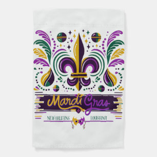 New Orleans Mardi Gras purple yellow green Garden Flag