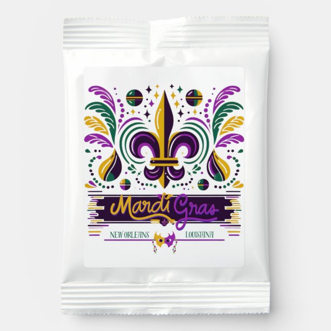 New Orleans Mardi Gras purple yellow green Margarita Drink Mix (Front)