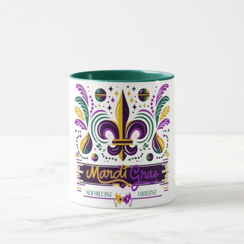 New Orleans Mardi Gras purple yellow green Mug