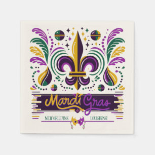 New Orleans Mardi Gras purple yellow green Napkins