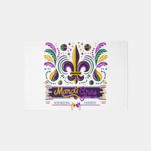 New Orleans Mardi Gras purple yellow green Rug