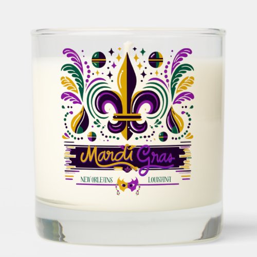 New Orleans Mardi Gras purple yellow green Scented Candle