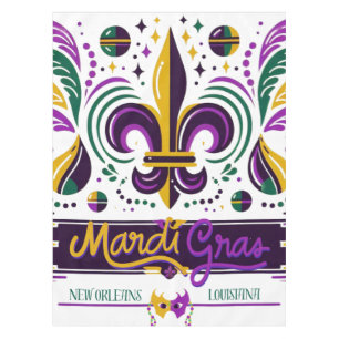 New Orleans Mardi Gras purple yellow green Tablecloth