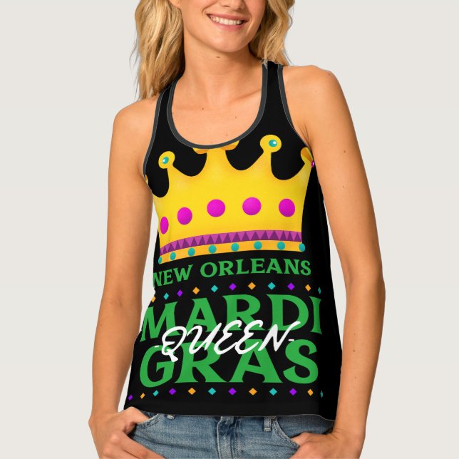 New Orleans Mardi Gras Queen Tank Top (Front)