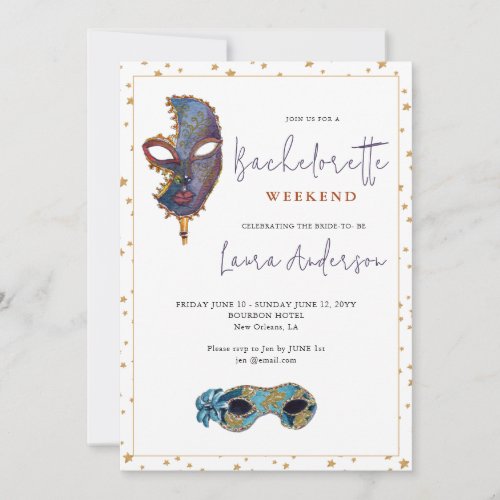 New Orleans MardiGras Bachelorette weekend Party  Invitation
