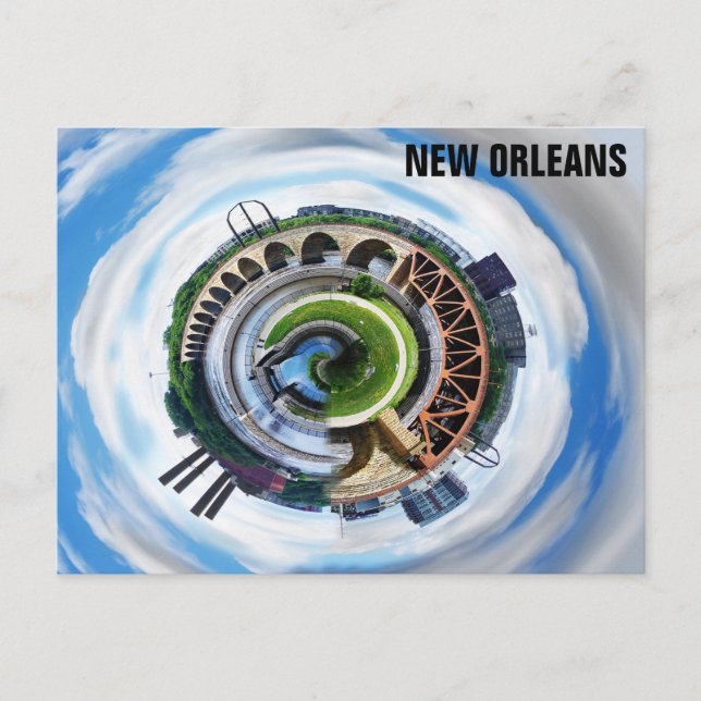 New Orleans Mississippi River Bridge Travel Photo Postcard (Front)
