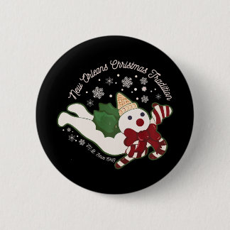 New Orleans Mr Bingle Christmas Tradition Snowmen Button