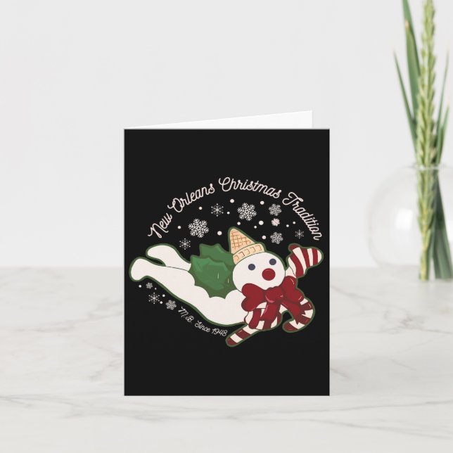 New Orleans Mr Bingle Christmas Tradition Snowmen  Card (Front)