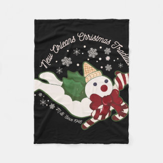 New Orleans Mr Bingle Christmas Tradition Snowmen Fleece Blanket