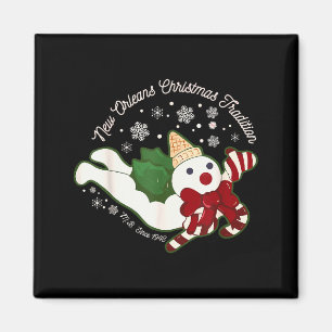 New Orleans Mr Bingle Christmas Tradition Snowmen Magnet