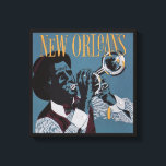 New Orleans Music canvas print<br><div class="desc">Made of a vintage travel poster.</div>