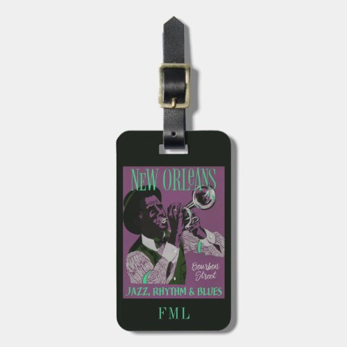 New Orleans Music custom luggage tag