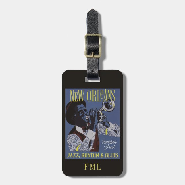 New Orleans Music custom luggage tag (Front Vertical)