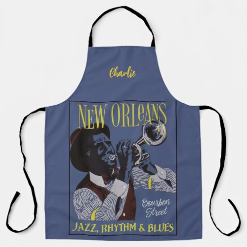 New Orleans Music custom name Apron