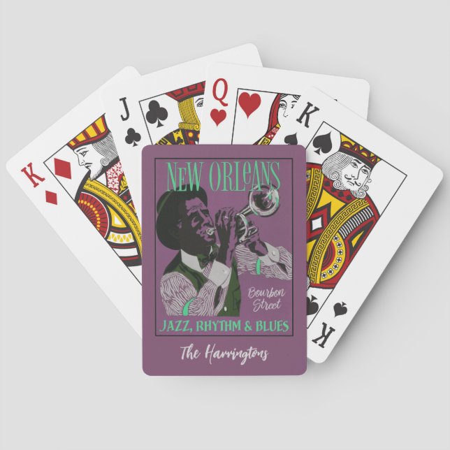 New Orleans Music custom name Poker Cards (Back)