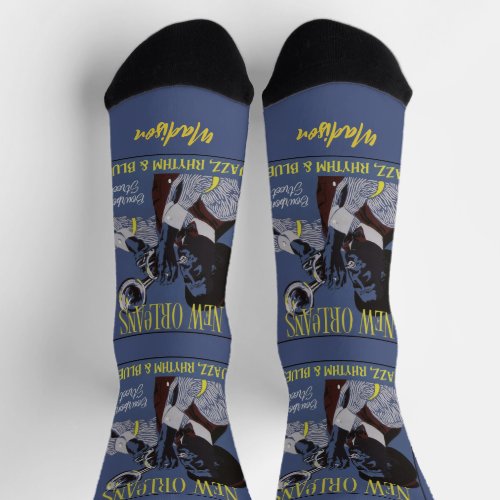 New Orleans Music custom name Socks