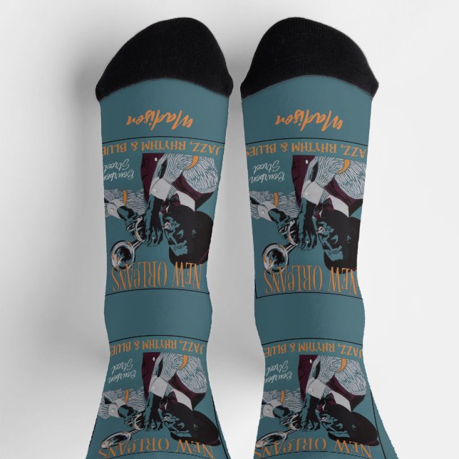 New Orleans Music custom name Socks (Top)