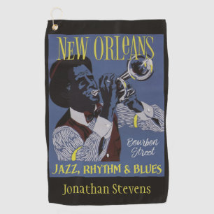 New Orleans Music custom text golf towel 1/3