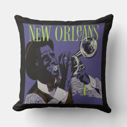 New Orleans Music throw pillows