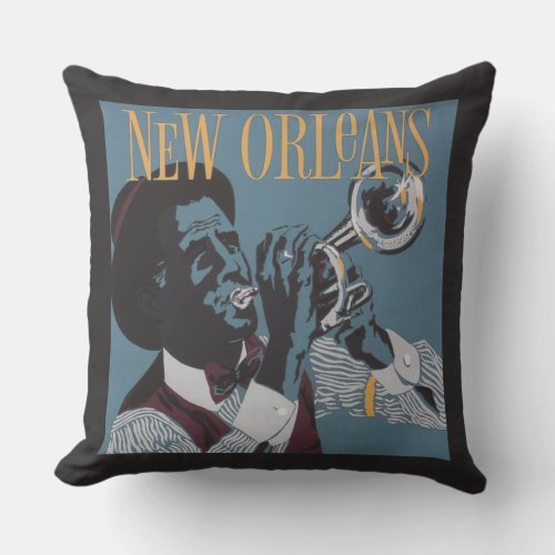 New Orleans Music throw pillows