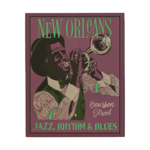 New Orleans Music wood wall art