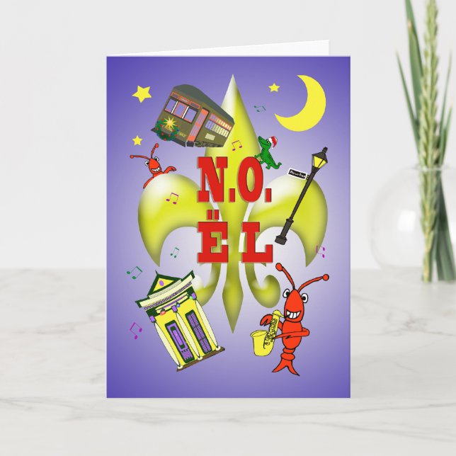 New Orleans N.O.ël Noël Christmas Holiday Card (Front)
