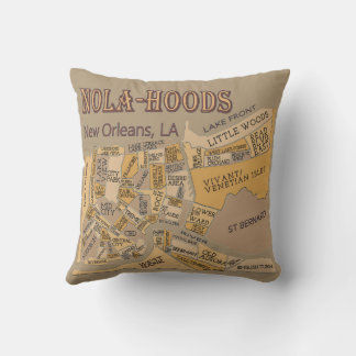 New Orleans Neighborhoods Throw Pillow