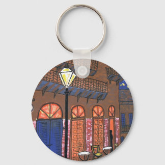New Orleans Night Cafe Keychain